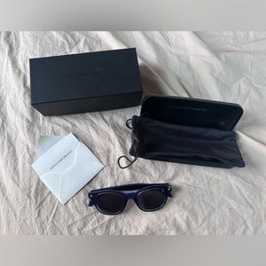 Skull blue Alexander McQueen sunglasses with box and card